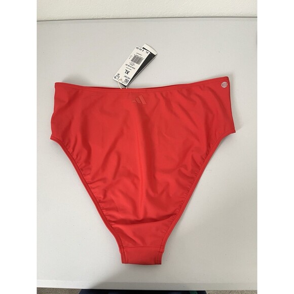 adidas High-Waist Bikini Bottom Swimwear Bright Red NWT Size XL - Picture 9 of 11